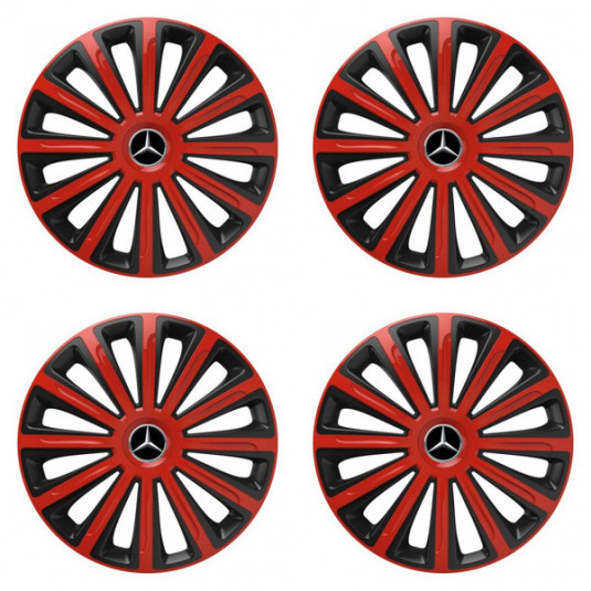 Puklice pre Mercedes 15 TREND red and black