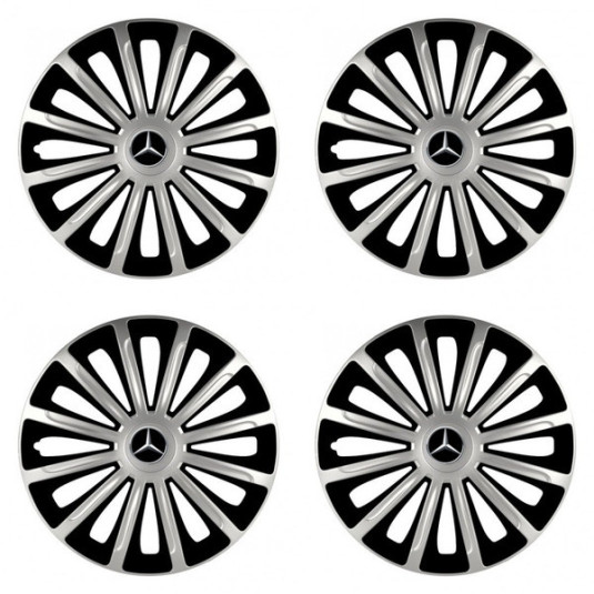 Puklice pre Mercedes 15 TREND silver and black