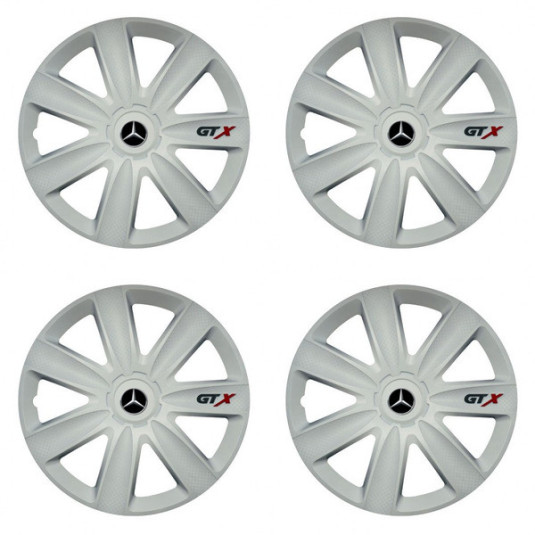 Puklice pre Mercedes 16 GTX carbon white