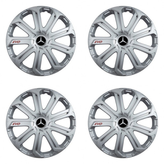 Puklice pre Mercedes 16 Evo silver