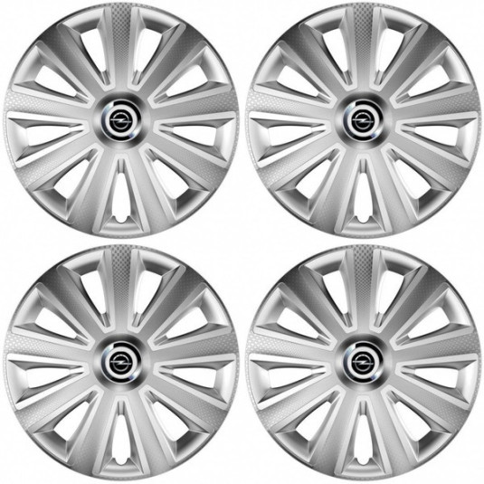 Puklice pre Opel 14 Aviator carbon RC silver