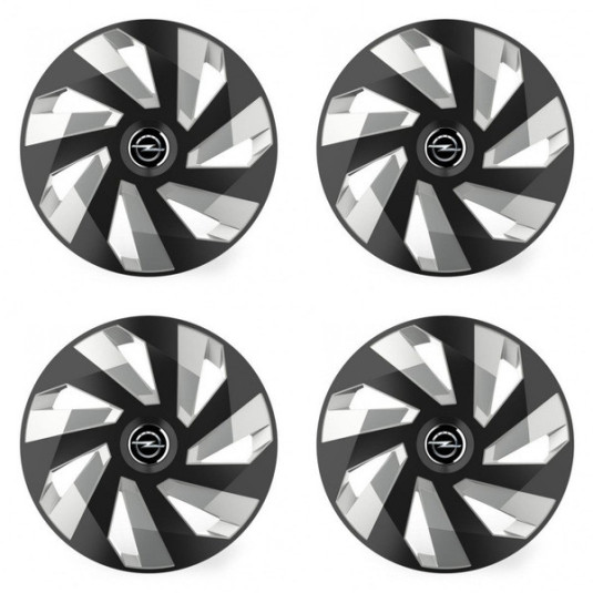 Puklice pre Opel 15 Vector RC black and silver