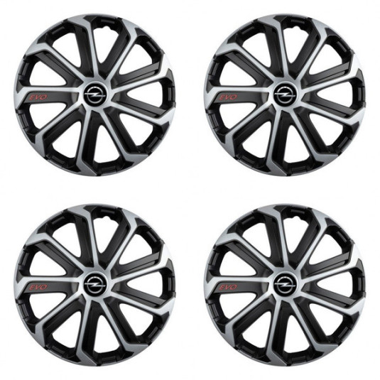 Puklice pre Opel 16 Evo black&silver