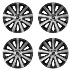 Puklice pre Opel 16 Aviator carbon silver&black