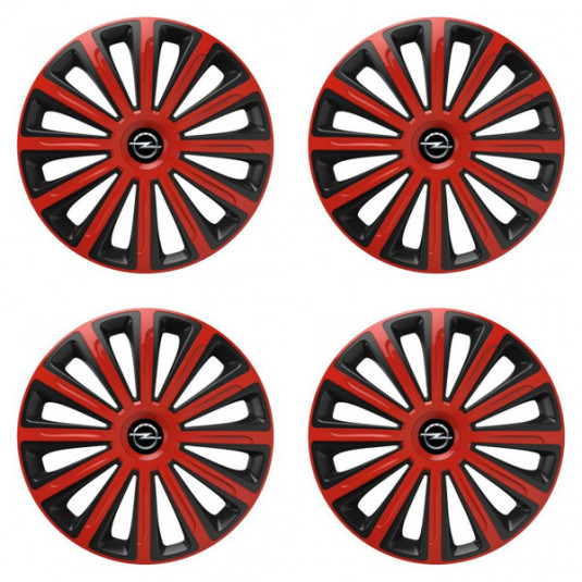 Puklice pre Opel 16 TREND red and black