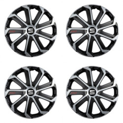 Puklice pre Seat 14 Evo black&silver