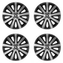 Puklice pre Seat 14 Aviator carbon silver&black