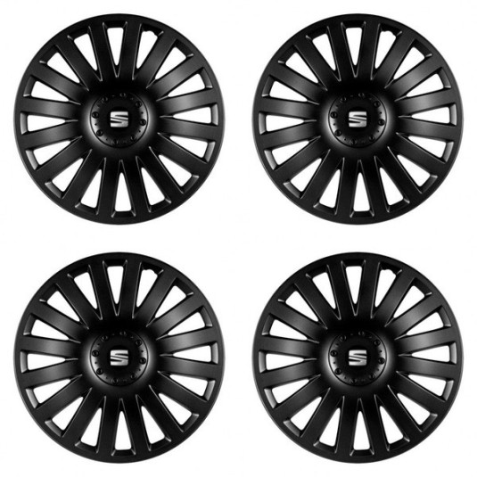 Puklice pre Seat 15 Smart black