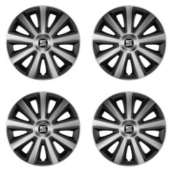 Puklice pre Seat 15 Aviator carbon silver&black