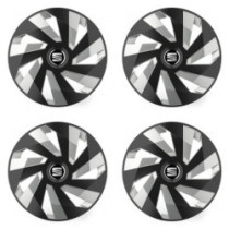 Puklice pre Seat 15 Vector RC black and silver