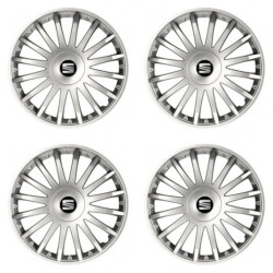 Puklice pre Seat 15 CRYSTAL silver