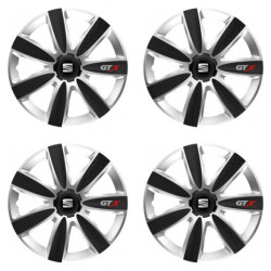 Puklice pre Seat 15 GTX CARBON silver/black