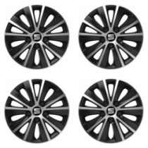 Puklice pre Seat 15 RAPIDE silver and black