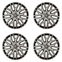 Puklice pre Seat 16 Dakar NC silver and black