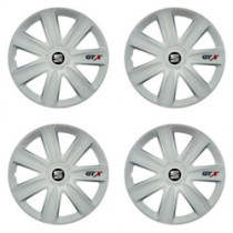 Puklice pre Seat 17 GTX carbon white