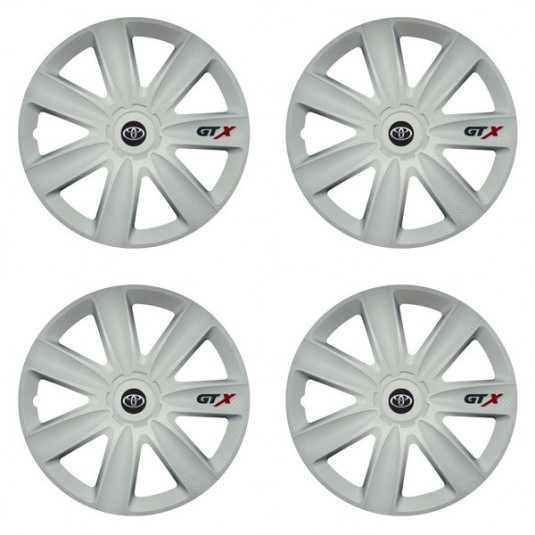 Puklice pre Toyota 15 GTX carbon white