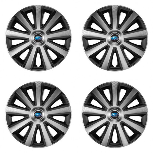 Puklice pre Subaru 14 Aviator carbon silver&black
