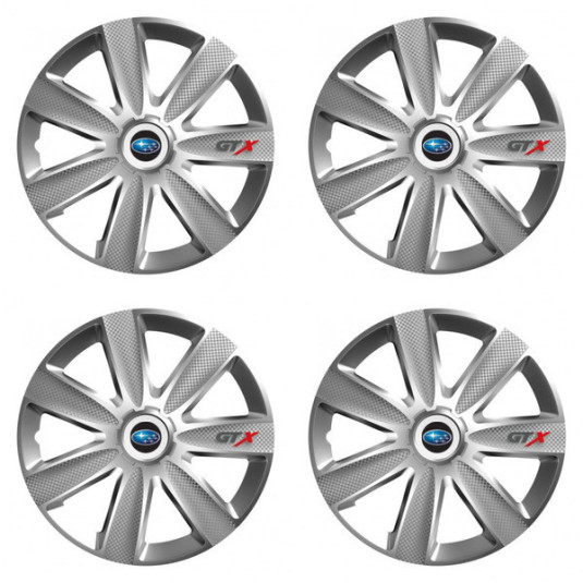 Puklice pre Subaru 15 GTX CARBON silver