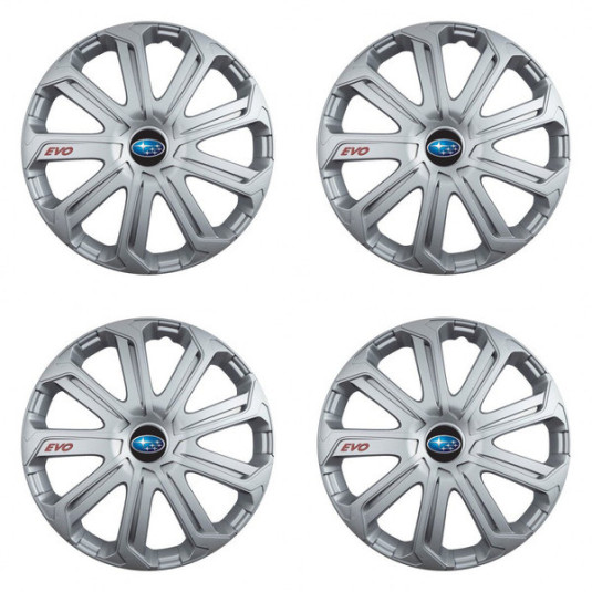 Puklice pre Subaru 16 Evo silver