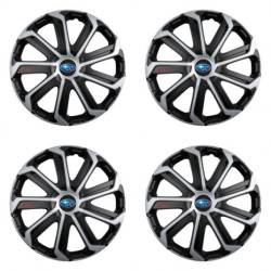Puklice pre Subaru 16 Evo black&silver