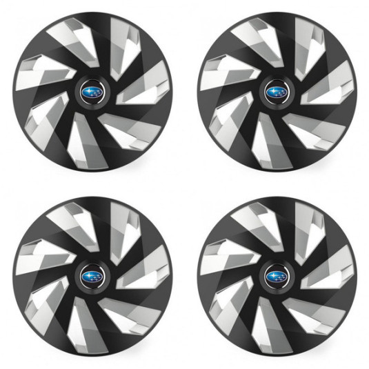 Puklice pre Subaru 16 Vector RC black and silver