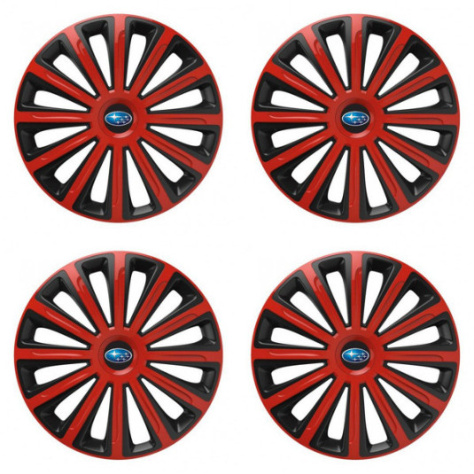 Puklice pre Subaru 16 TREND red and black