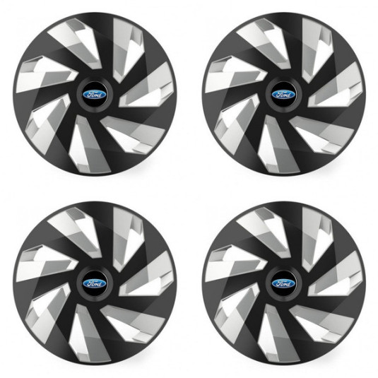 Puklice pre Ford 15 Vector RC black and silver