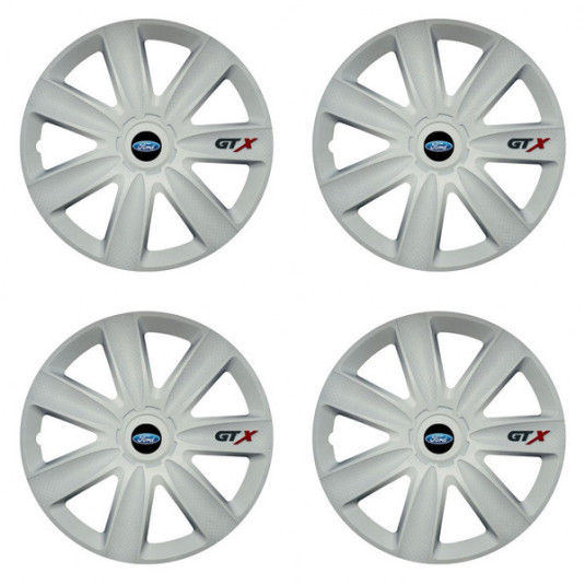 Puklice pre Ford 16 GTX carbon white