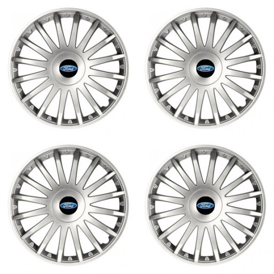 Puklice pre Ford 16 CRYSTAL silver