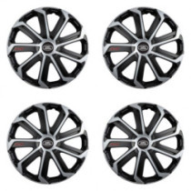 Puklice pre Land Rover 15 Evo black&silver