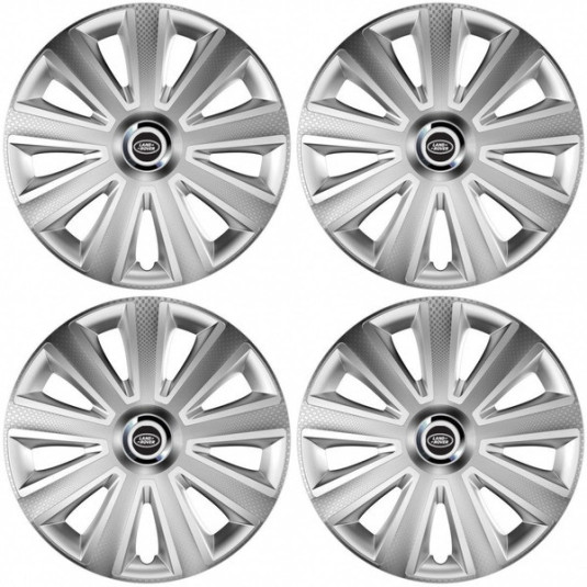 Puklice pre Land Rover 15 Aviator carbon silver