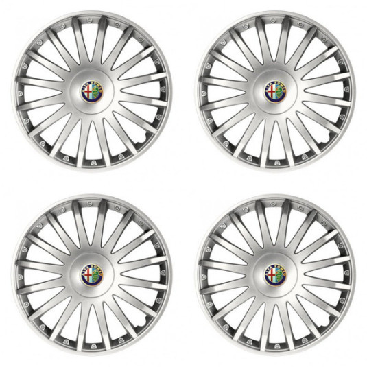 Puklice pre Alfa Romeo 15 CRYSTAL silver