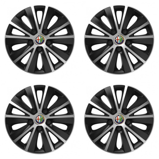 Puklice pre Alfa Romeo 15 RAPIDE silver and black