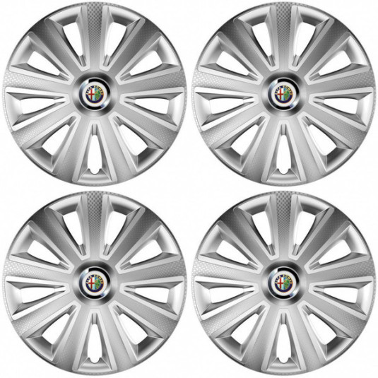 Puklice pre Alfa Romeo 16 Aviator carbon RC 16 silver