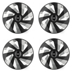 Puklice pre Kia (staršie logo) 14 Vector RC black and silver