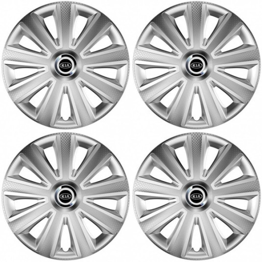 Puklice pre Kia (staršie logo) 15 Aviator carbon silver