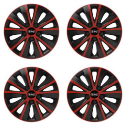 Puklice pre Kia (staršie logo) 15 RAPIDE red and black