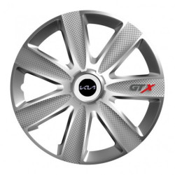 Puklice pre Kia (nové logo) 15 GTX CARBON silver