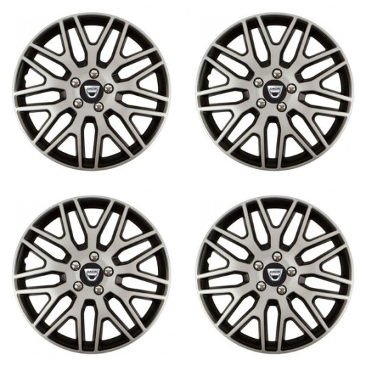 Puklice pre Dacia (staršie logo) 14 Dakar NC silver and black