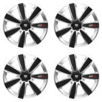 Puklice pre Dacia (staršie logo) 14 GTX CARBON silver/black