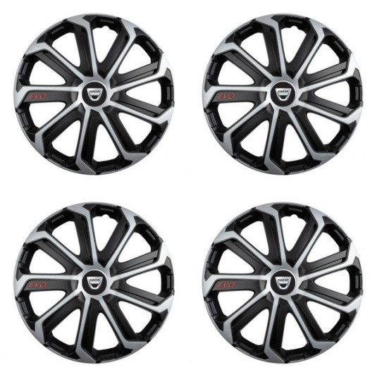 Puklice pre Dacia (staršie logo) 15 Evo black&silver