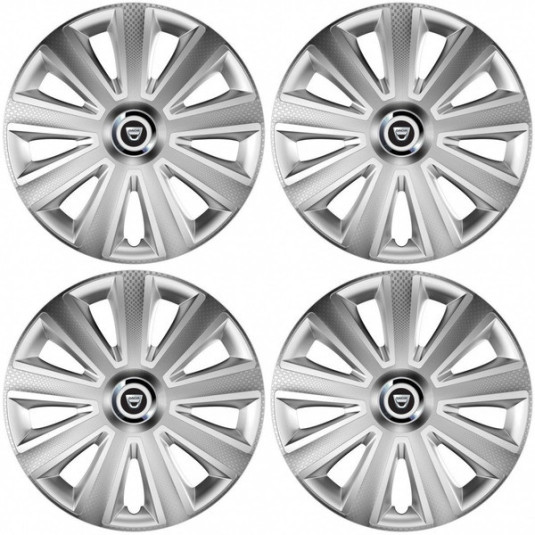 Puklice pre Dacia (staršie logo) 15 Aviator carbon silver