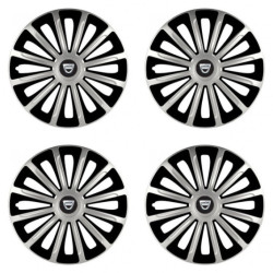 Puklice pre Dacia (staršie logo) 15 TREND silver and black