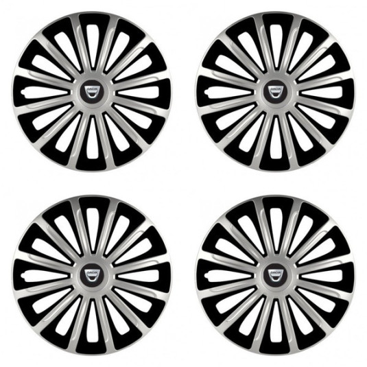 Puklice pre Dacia (staršie logo) 16 TREND silver and black