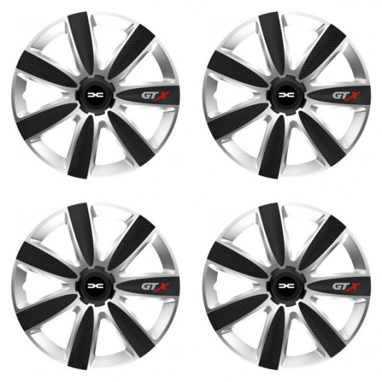 Puklice pre Dacia (nové logo) 14 GTX CARBON silver/black