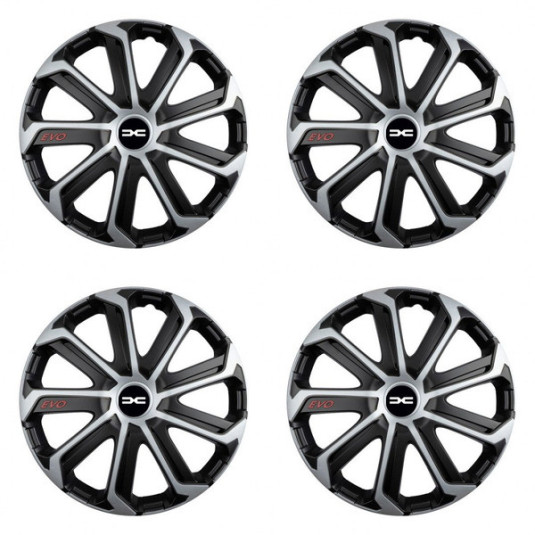 Puklice pre Dacia (nové logo) 15 Evo black&silver