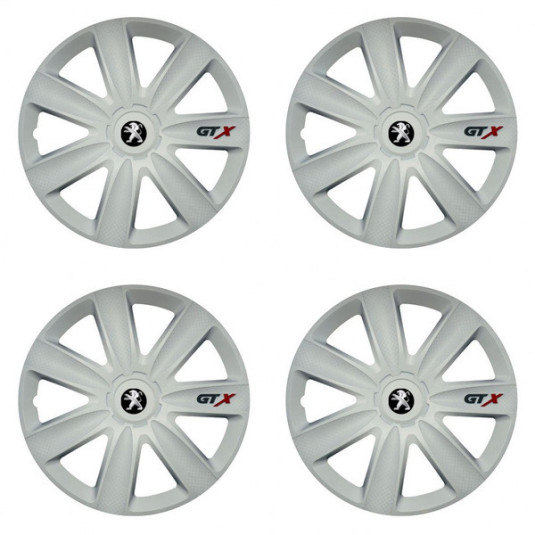 Puklice pre Peugeot (staršie logo) 14 GTX carbon white