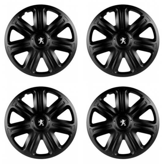 Puklice pre Peugeot (staršie logo) 14 COMFORT BLACK