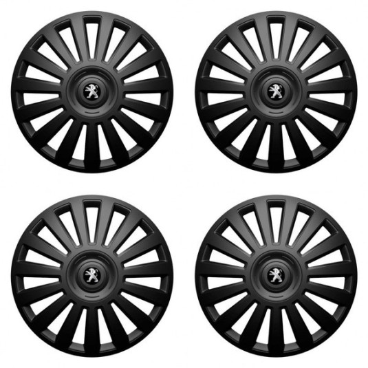 Puklice pre Peugeot (staršie logo) 15 Luxury black