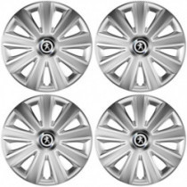 Puklice pre Peugeot (staršie logo) 15 Aviator carbon silver